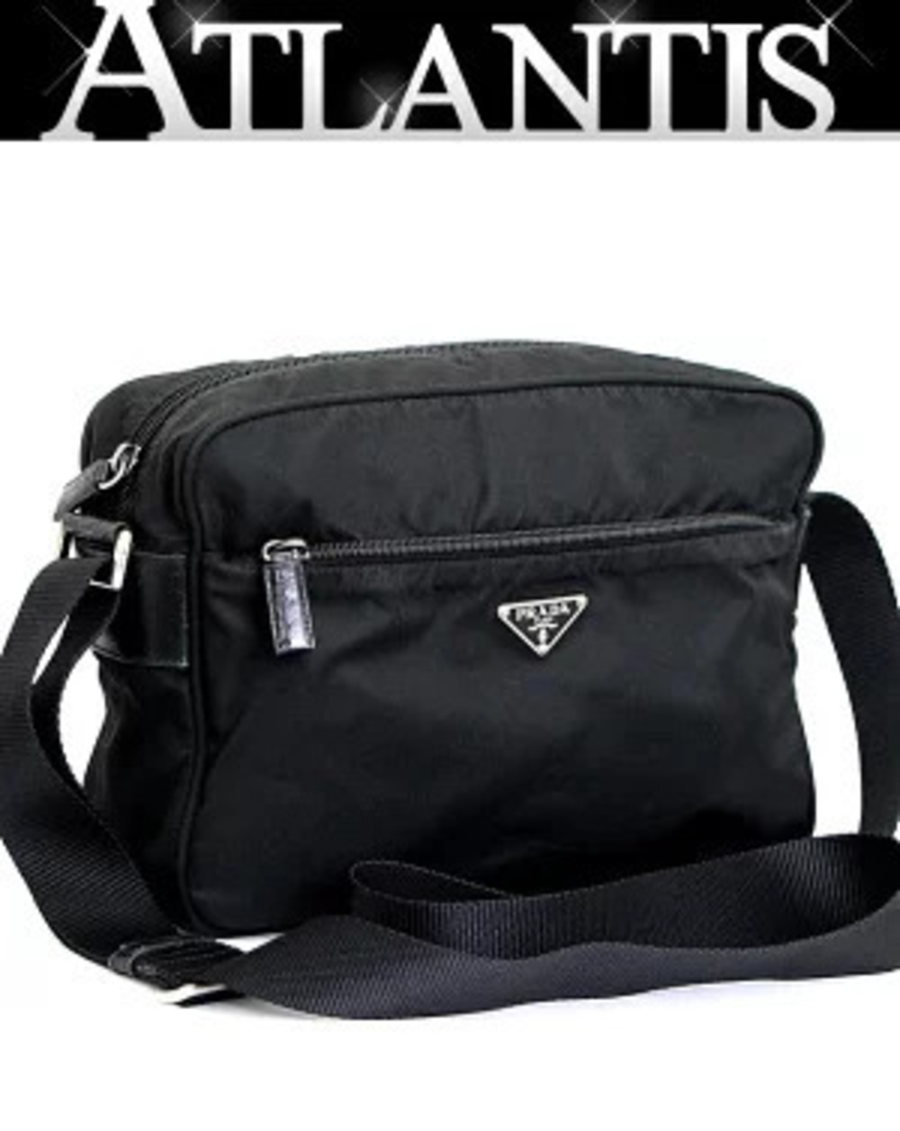 Prada Shoulder Bag Messenger Triangle Black